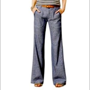 Pilcro and the Letterpress Linen Wide Leg Pants from Anthropologie Size 2